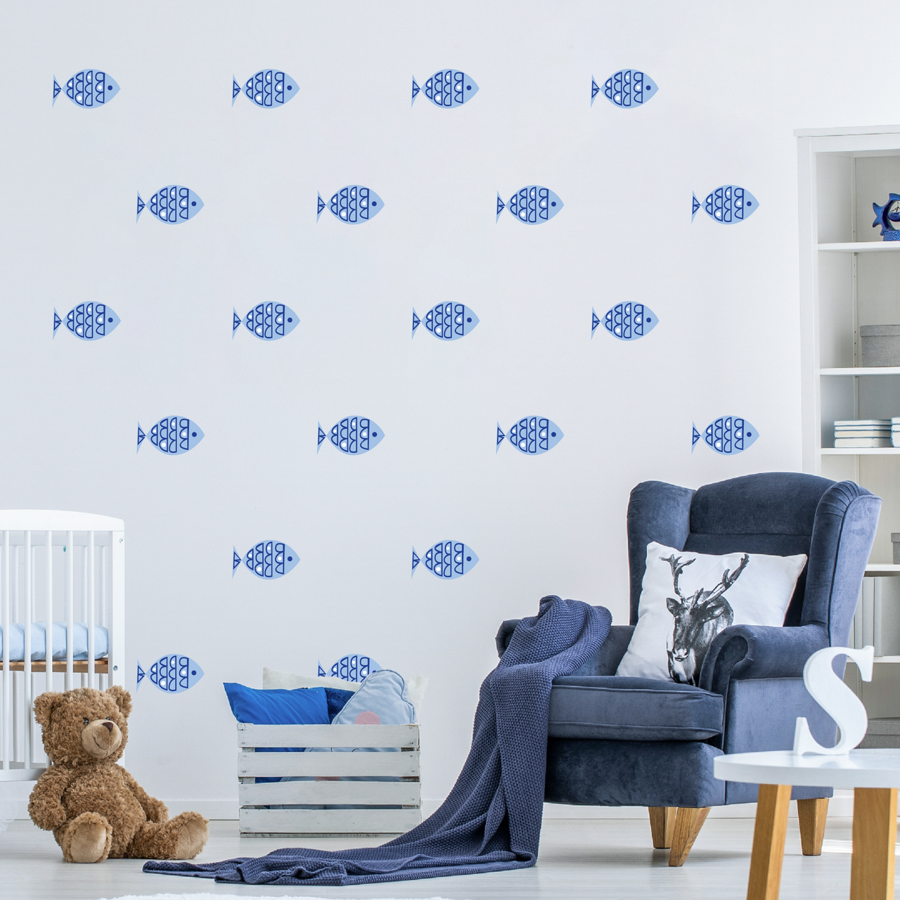 Blue Fish Wall Decals