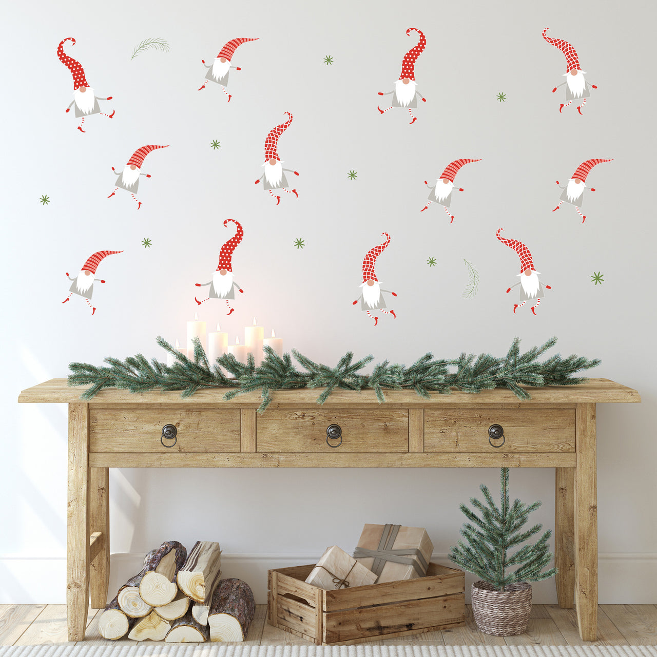 Christmas Gnomes Wall Decals