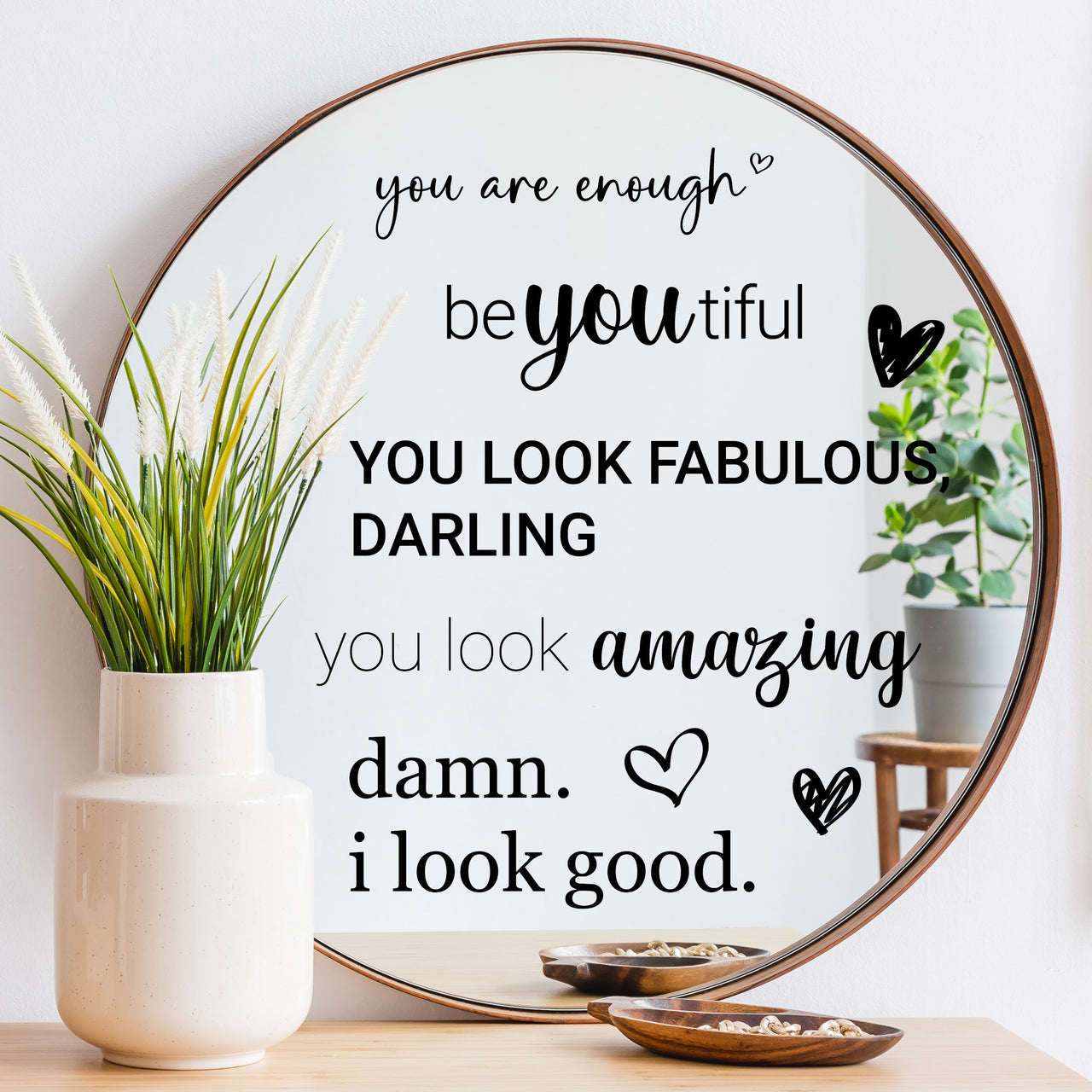 Feel Good Quotes Mirror Decals