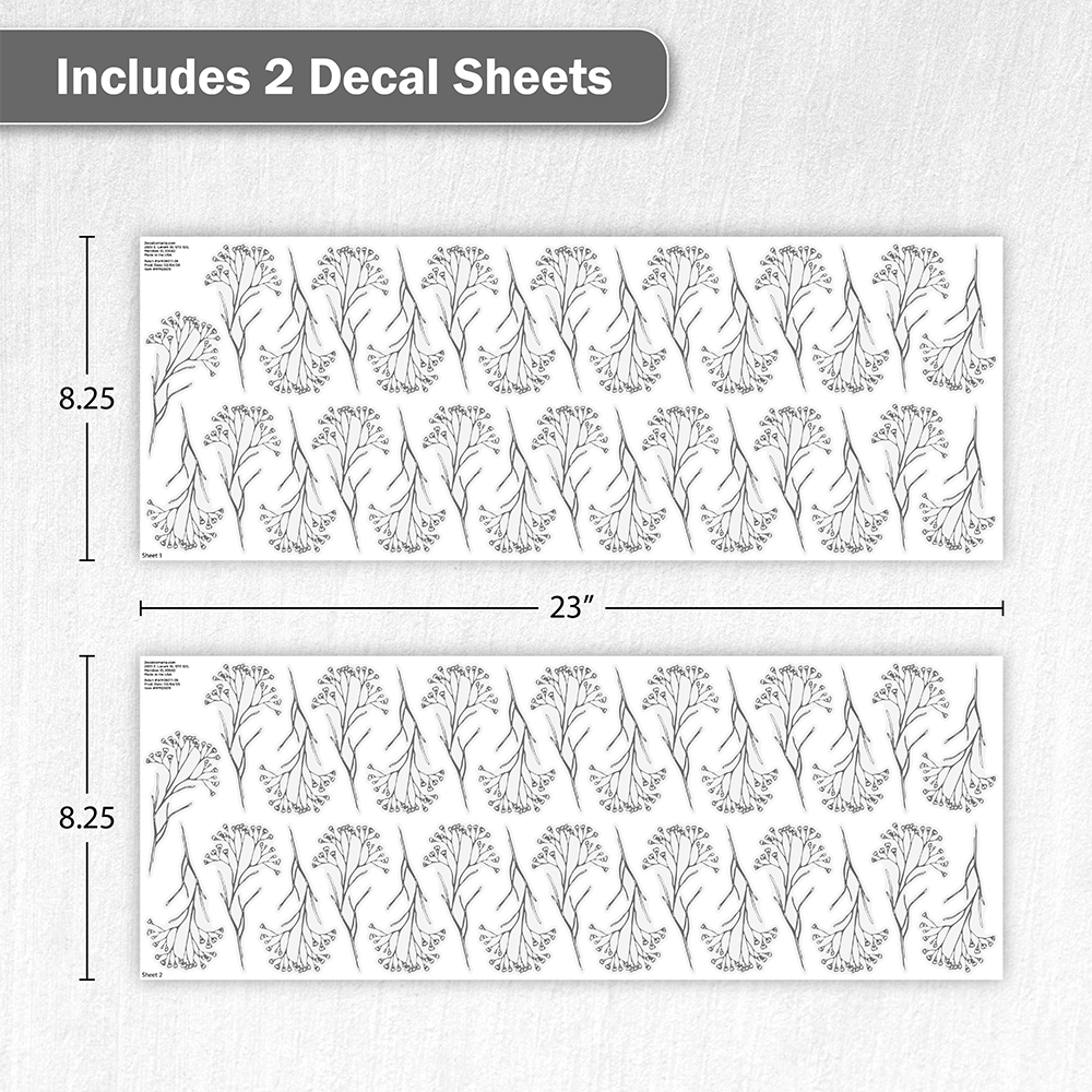 Black Floral Stems Wall Decals