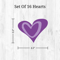 Thumbnail for Purple Hearts Wall Decals