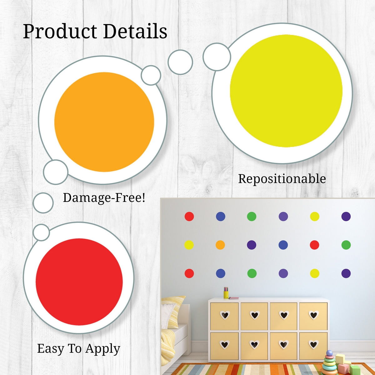Primary Polka Dots Wall Decals