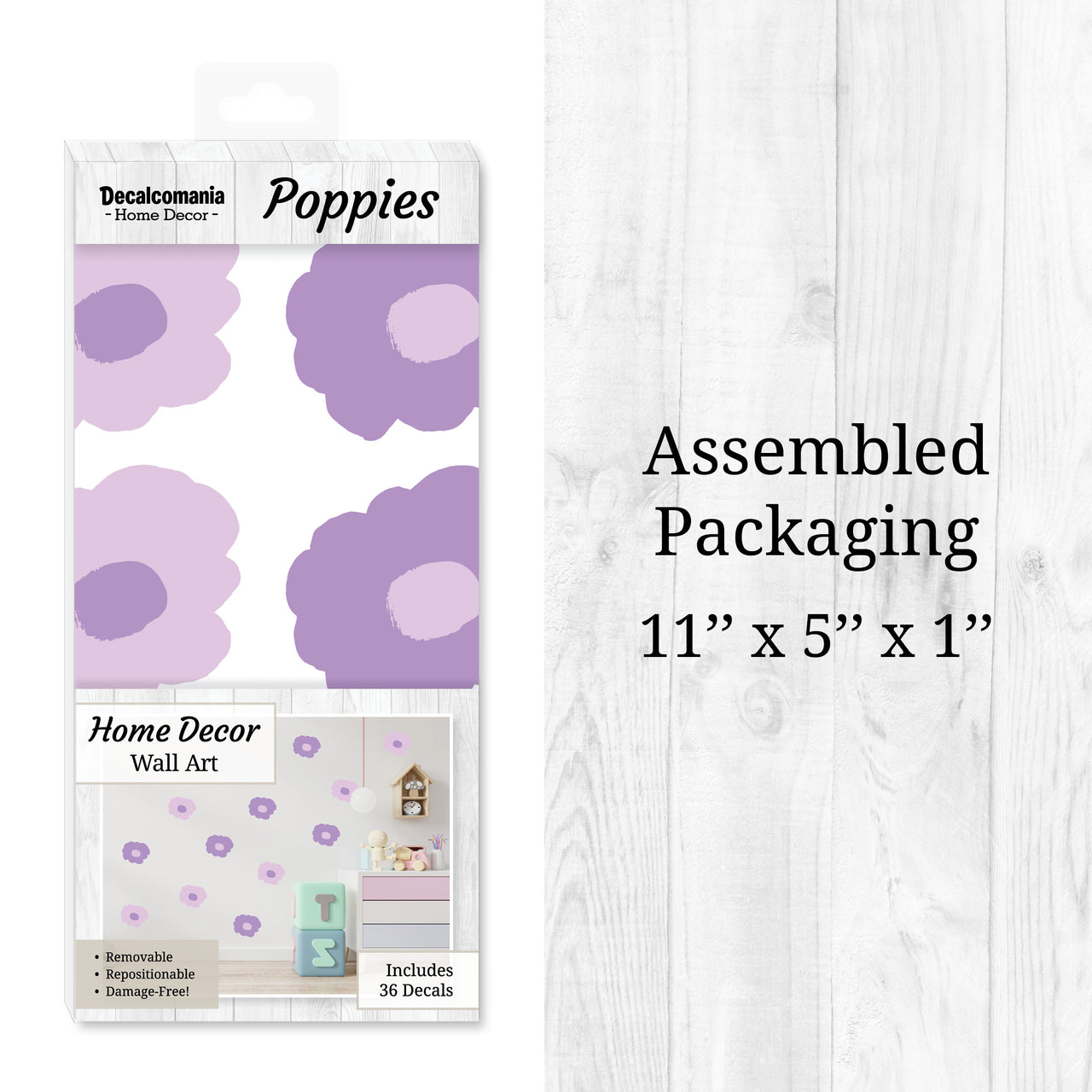 Purple Poppies Wall Decals
