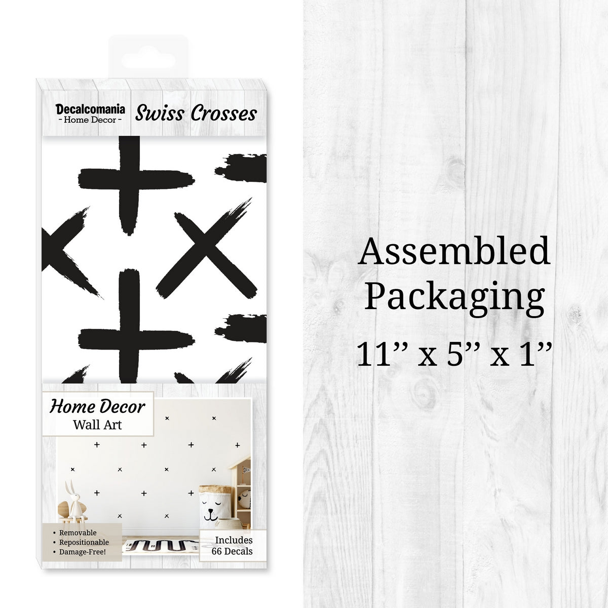 Black Watercolor Swiss Crosses