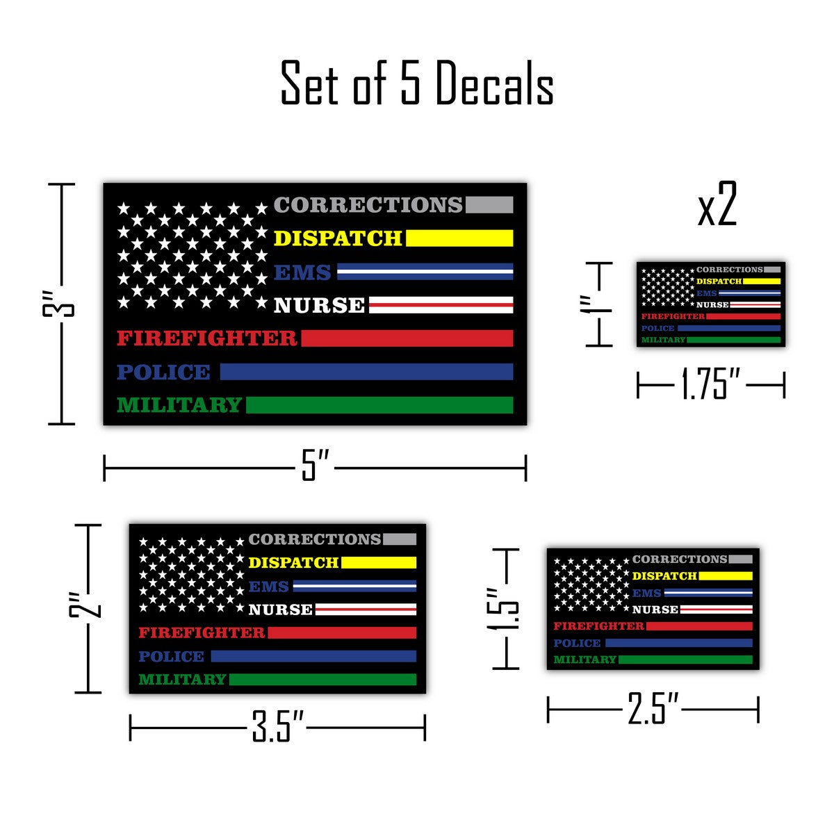 Multi-Color Thin Line Flags