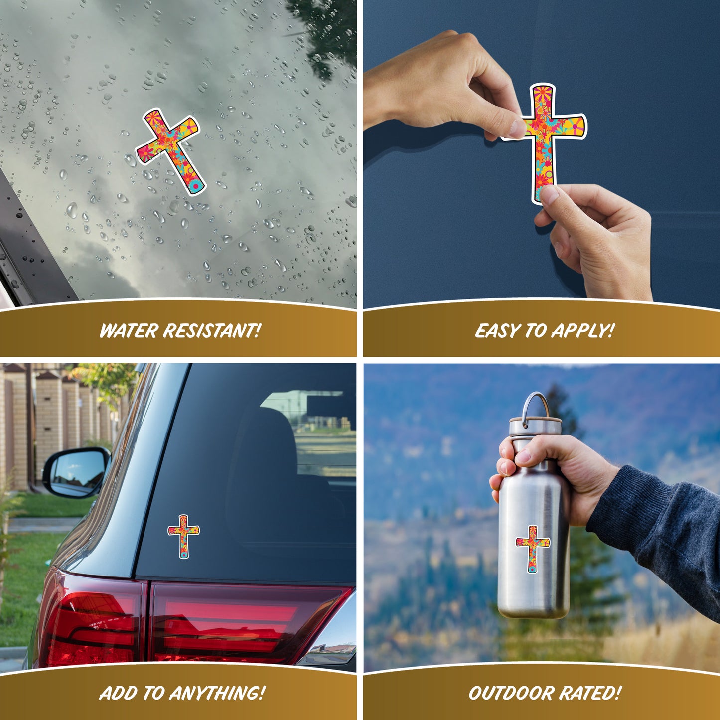Retro Flower Cross