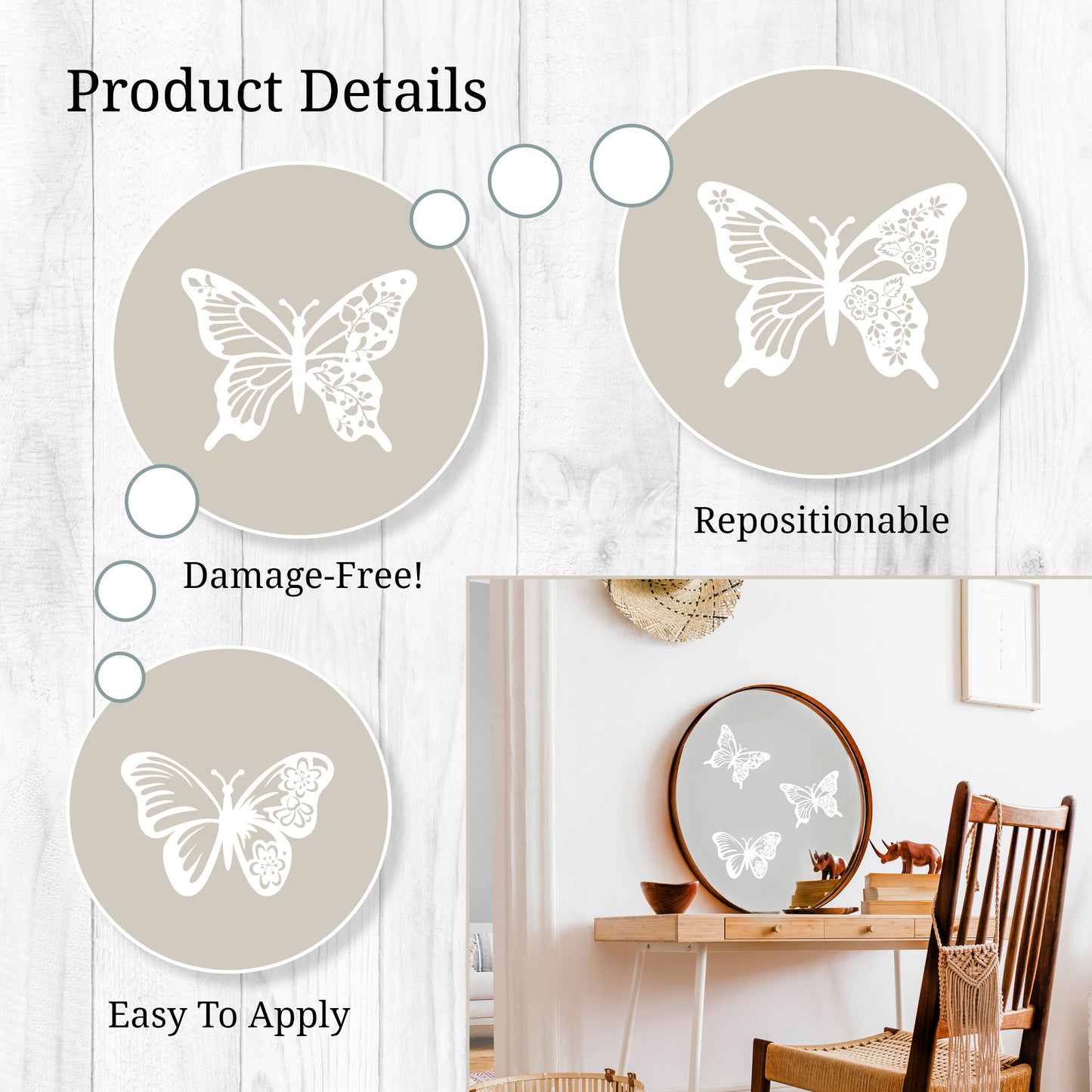 Butterfly Mirror Decals