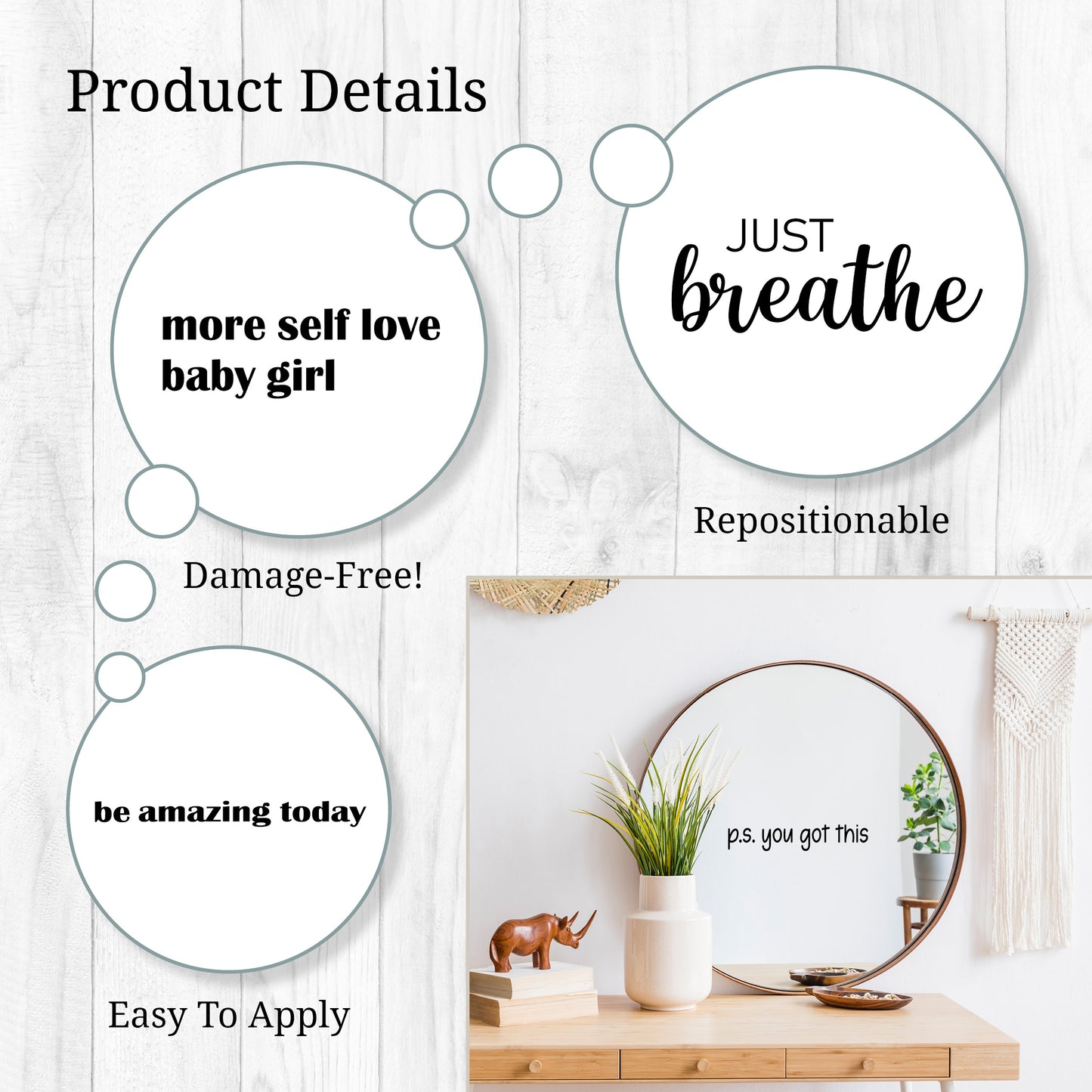 Motivational Mirror Decals