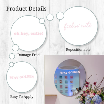 Pink Quotes Mirror Decals