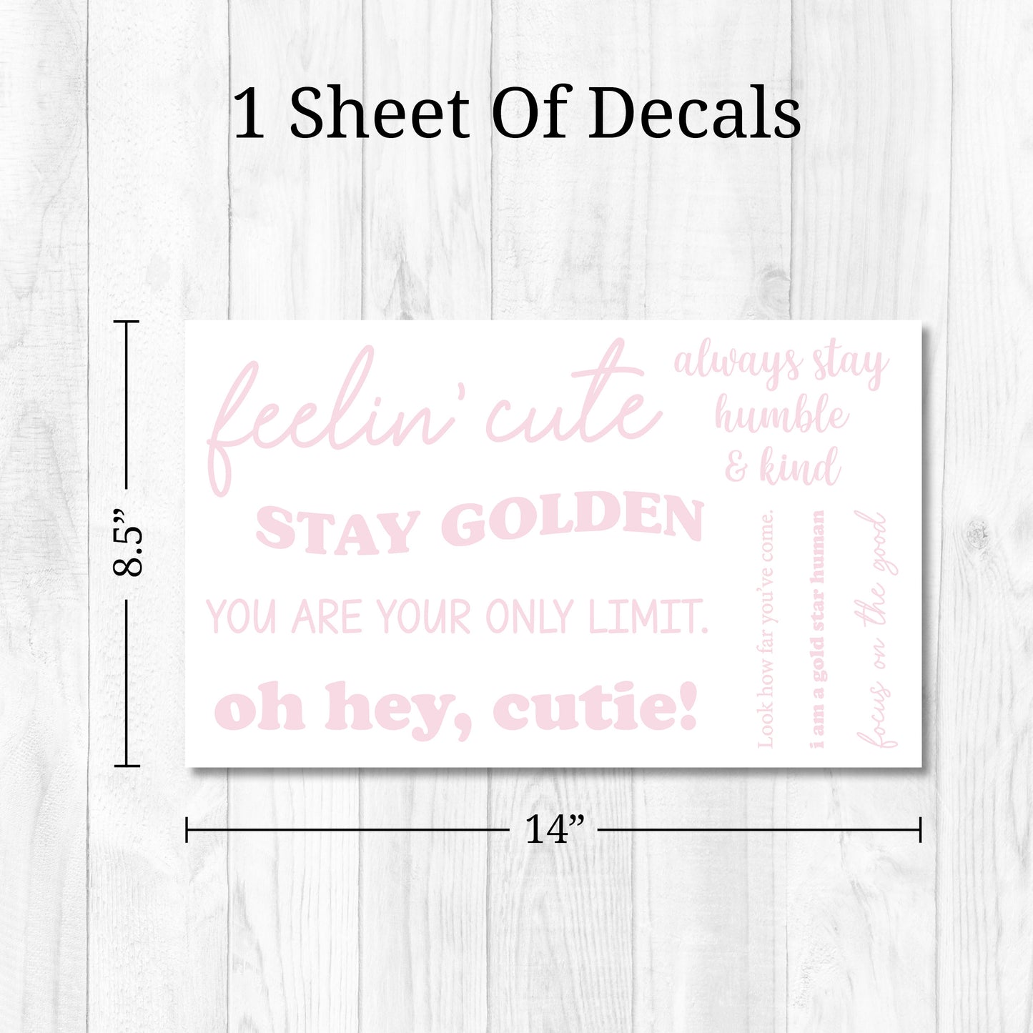 Pink Quotes Mirror Decals