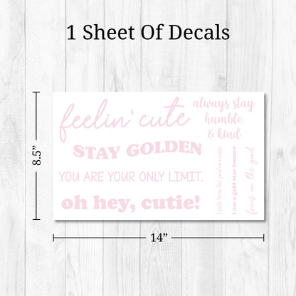 Pink Quotes Mirror Decals