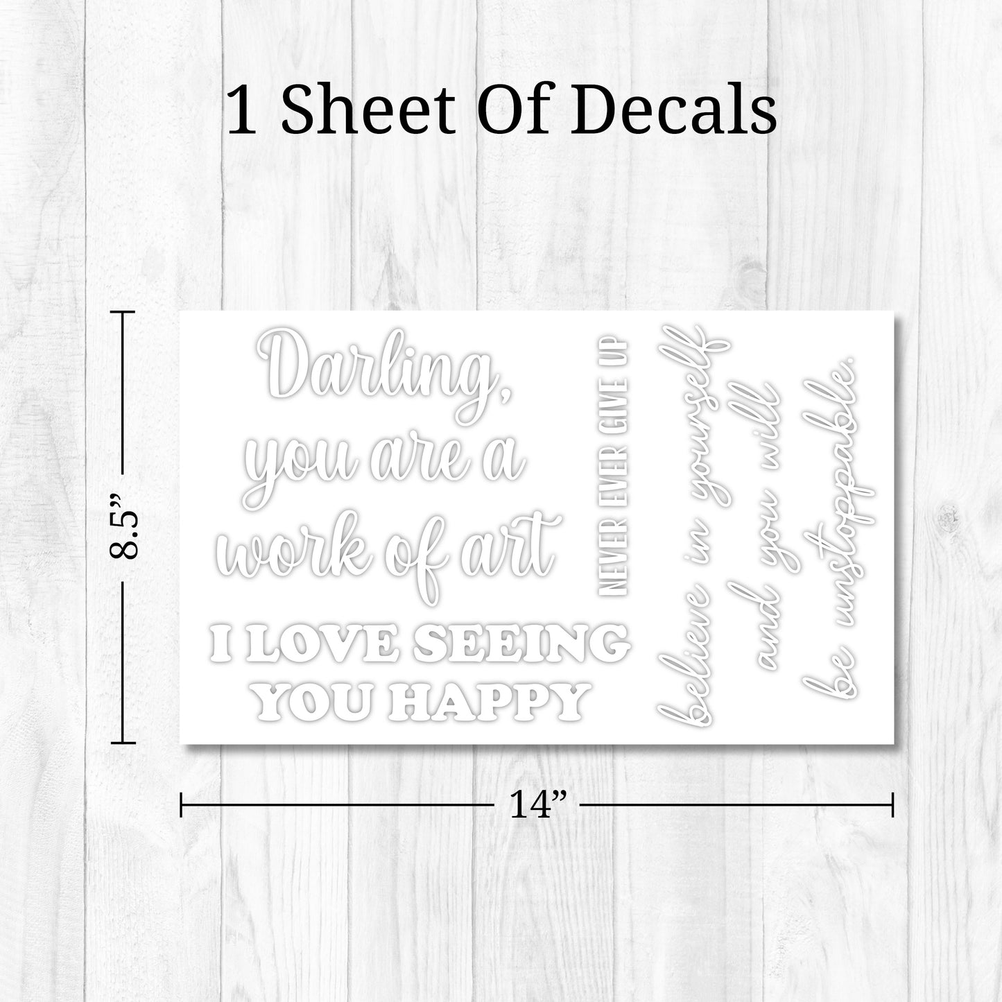 White Quotes Mirror Decals