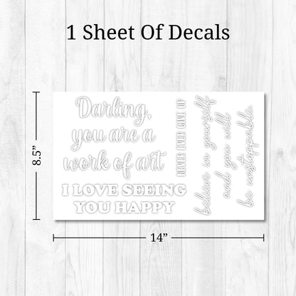 White Quotes Mirror Decals