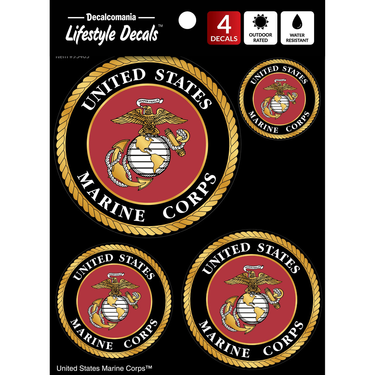 U.S. Marine Corps Logos 4 Pc