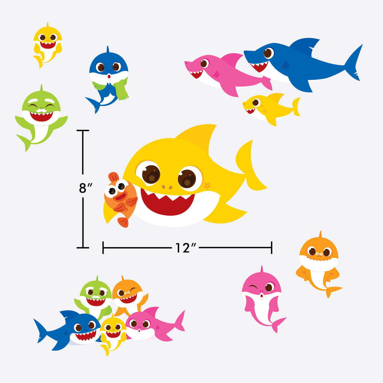 Baby Shark Family Wall Decal