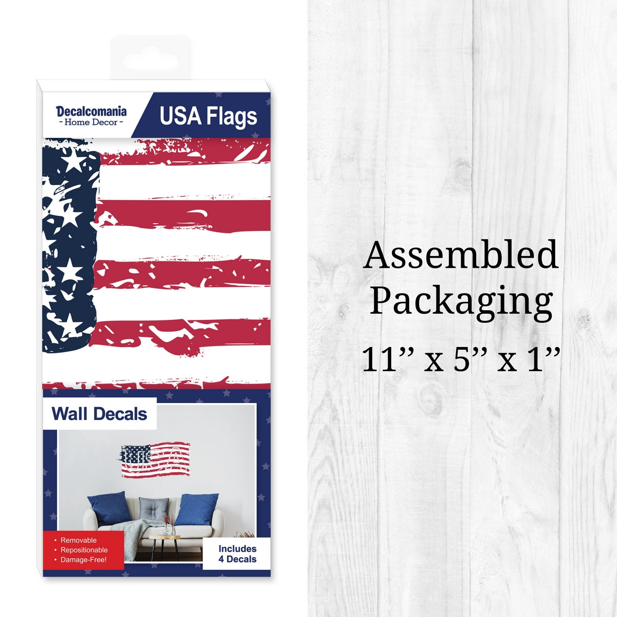 USA Flags Wall Decals