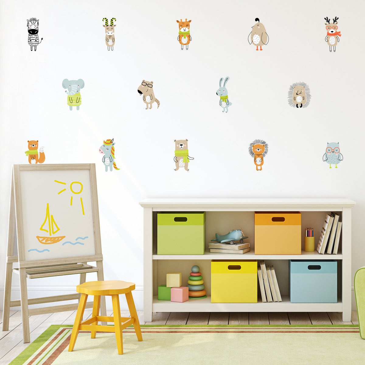 Colored Animals Wall Decals