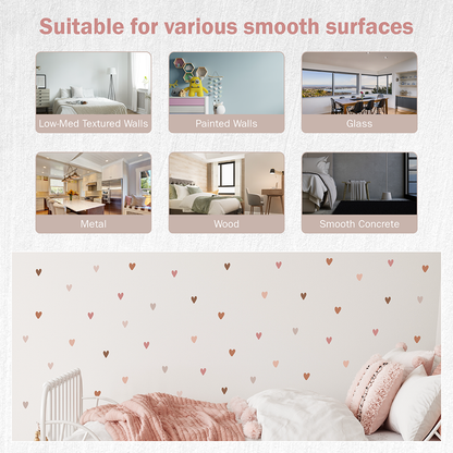 Boho Hearts Wall Decals