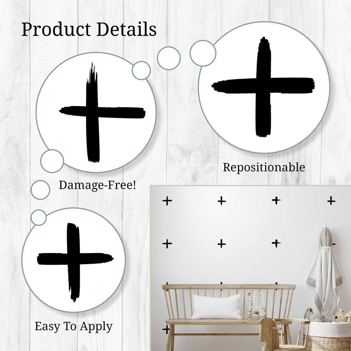 Black Watercolor Swiss Crosses