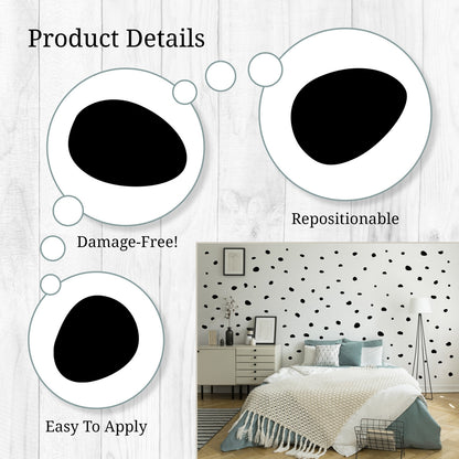 Black Dalmatian Polka Dots Wall Decals