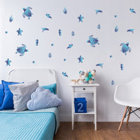 Thumbnail for Blue Sea Turtles Wall Decals