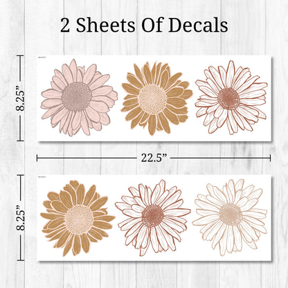 Boho Sunflowers Wall Decals