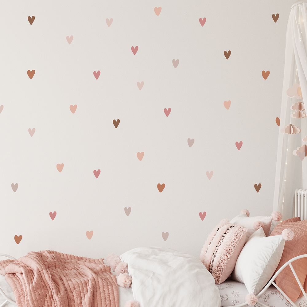Boho Hearts Wall Decals