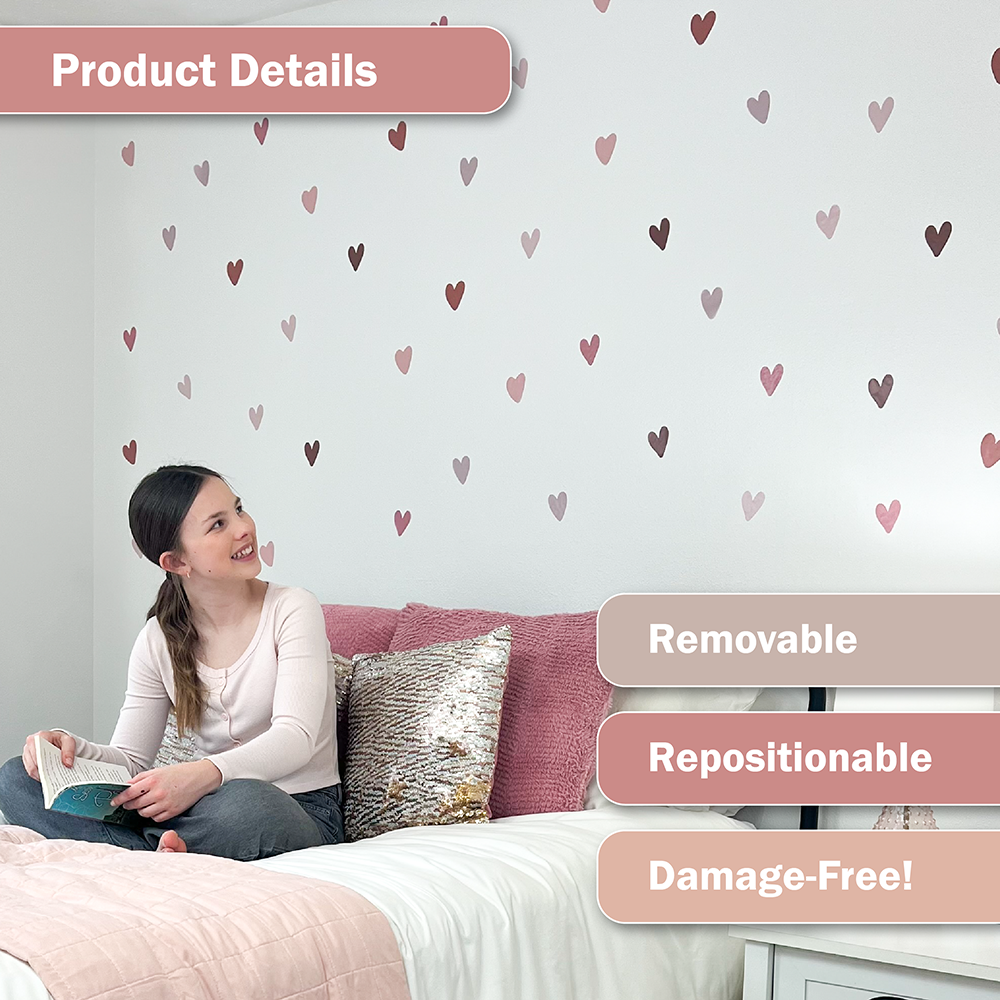 Boho Hearts Wall Decals