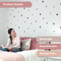 Boho Hearts Wall Decals