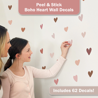 Boho Hearts Wall Decals