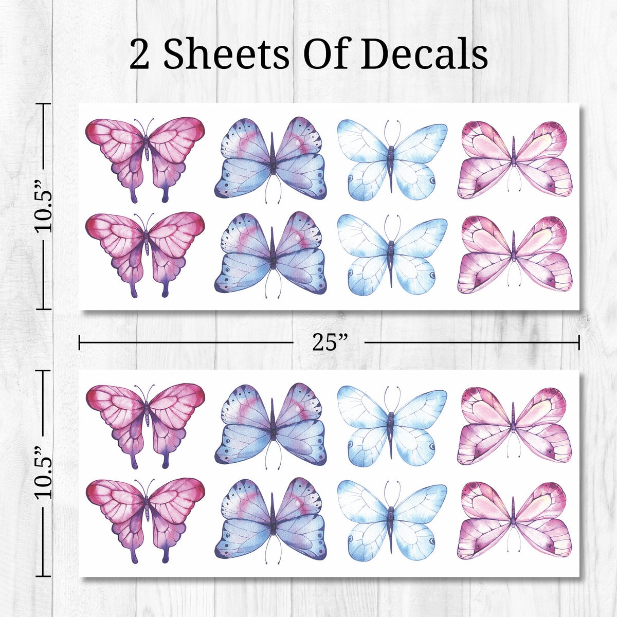 Watercolor Butterflies Wall Decals