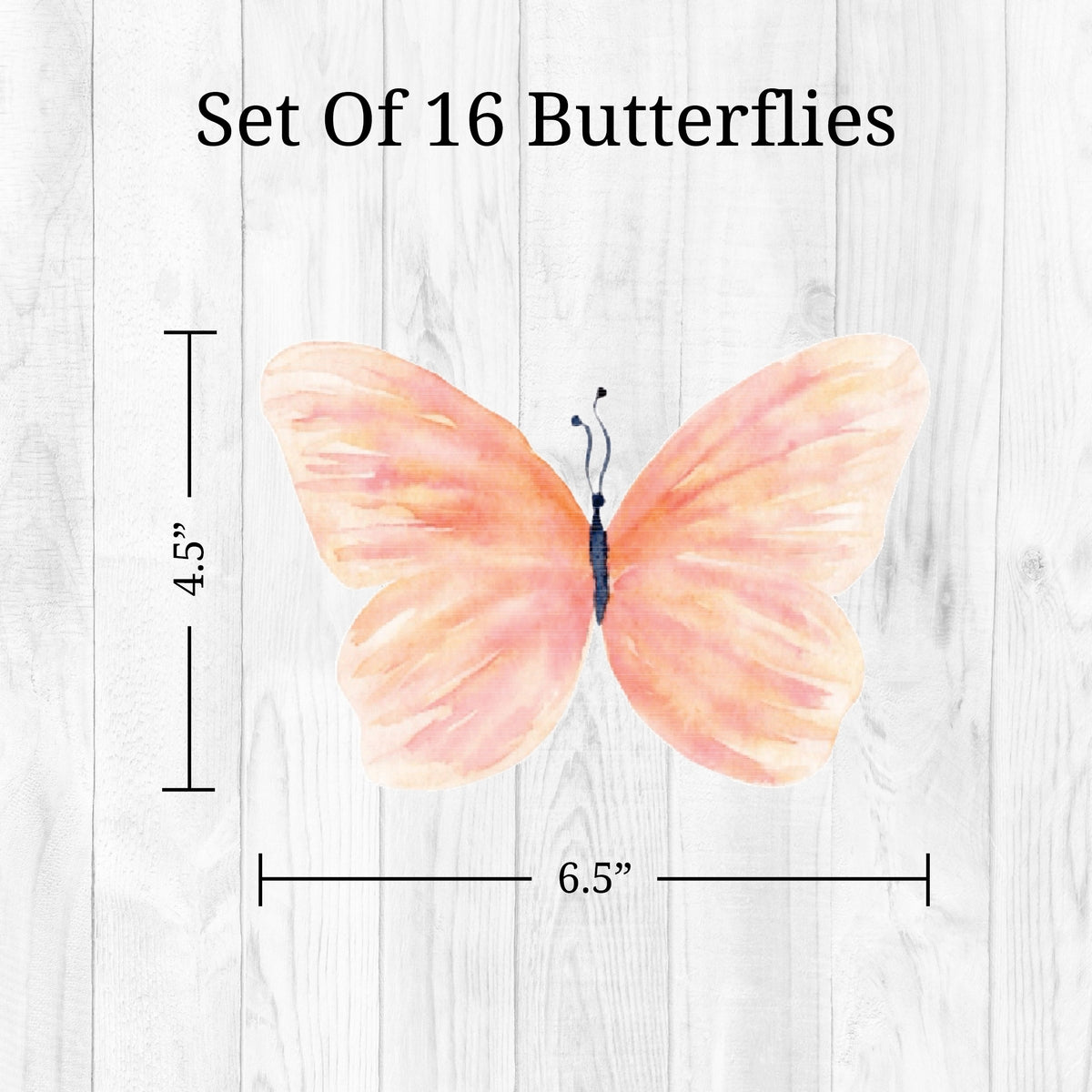 Peach Watercolor Butterflies Wall Decals