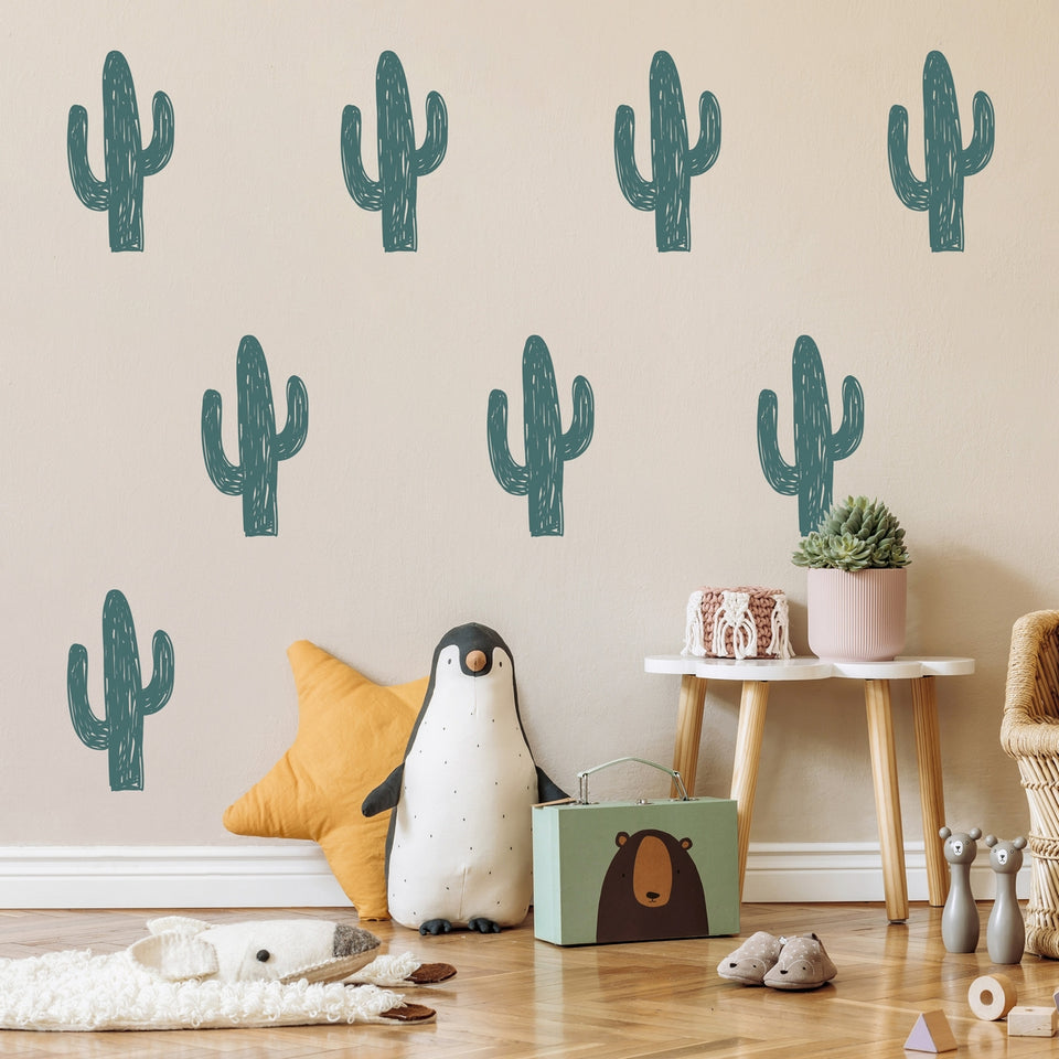 Mini Cactus Garden Wall Decals
