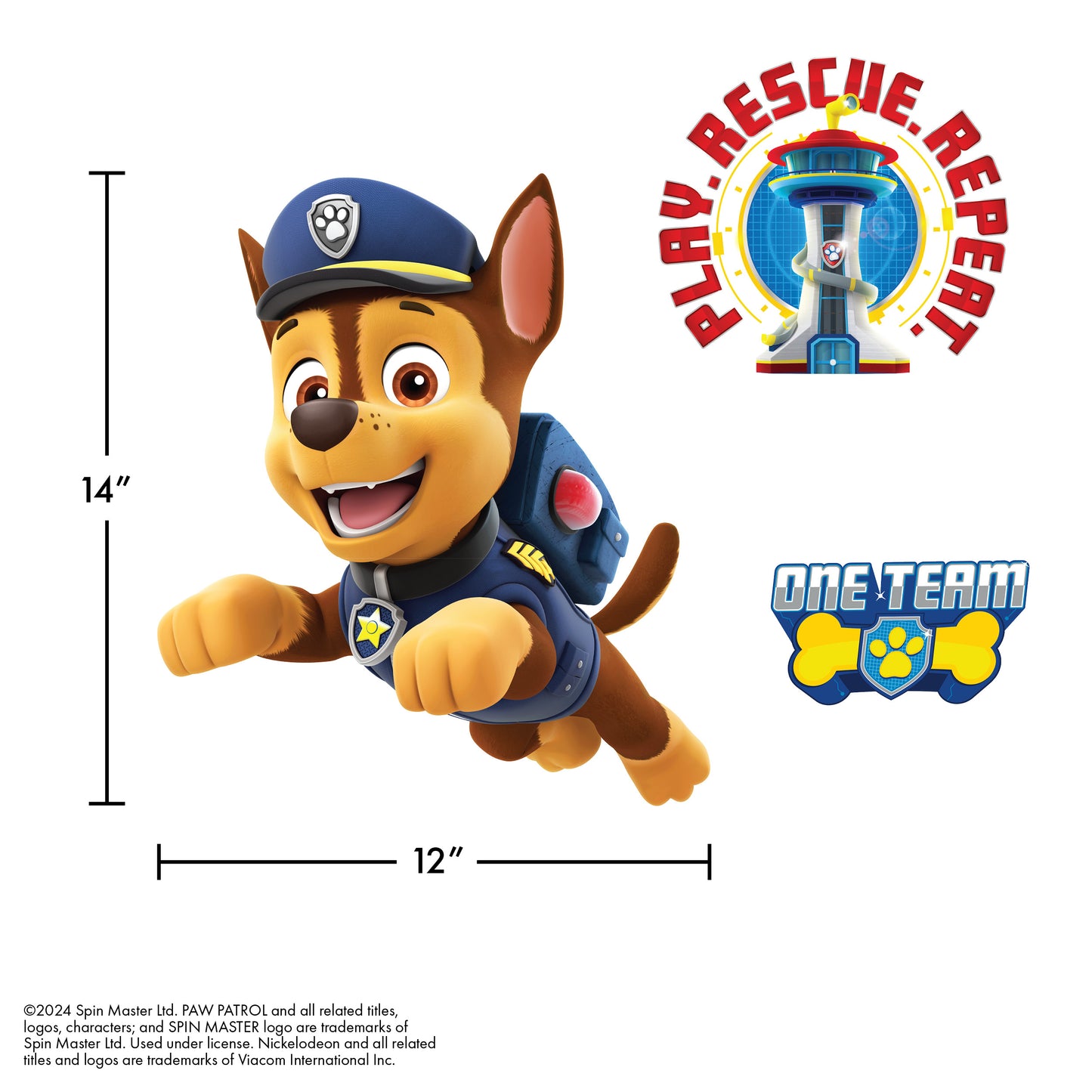 Paw Patrol 14" Chase Interactive Wall Decal