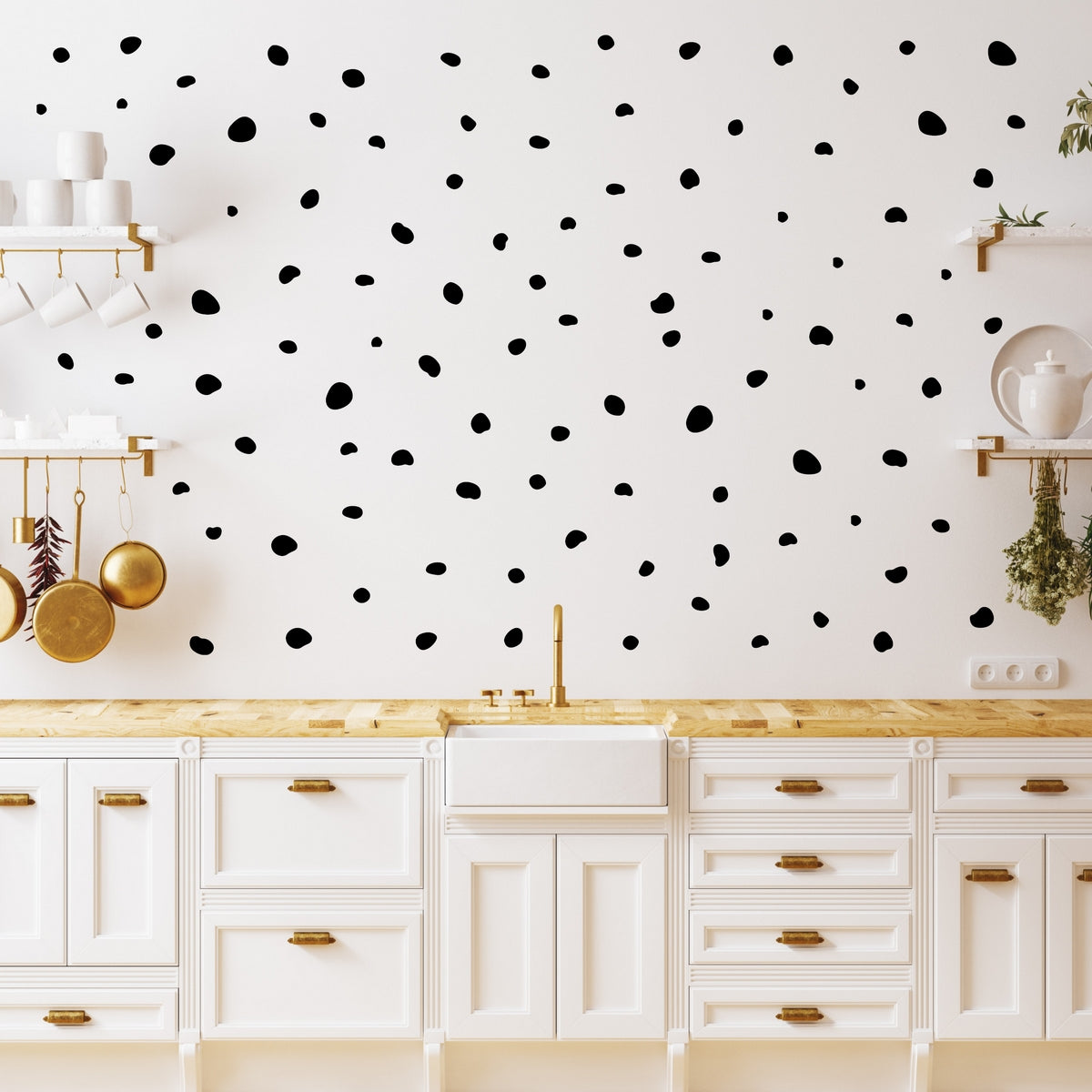 Black Dalmatian Polka Dots Wall Decals