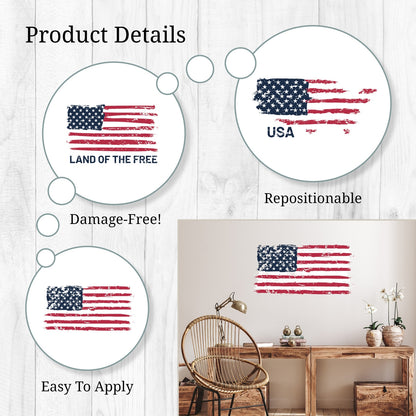 USA Flags Wall Decals