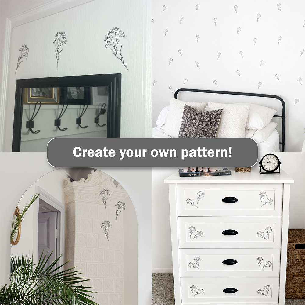 Black Floral Stems Wall Decals