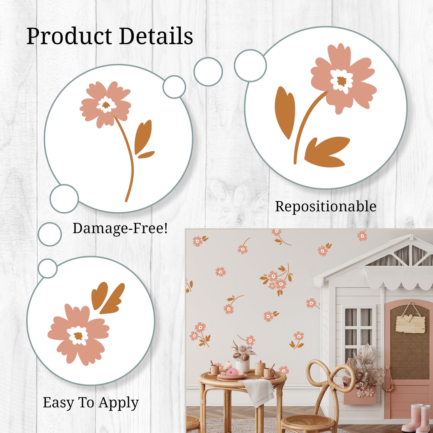 Boho Flowers Wall Decals