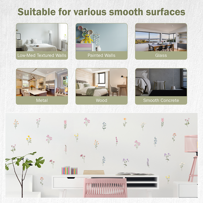 Pastel Wildflowers Wall Decals