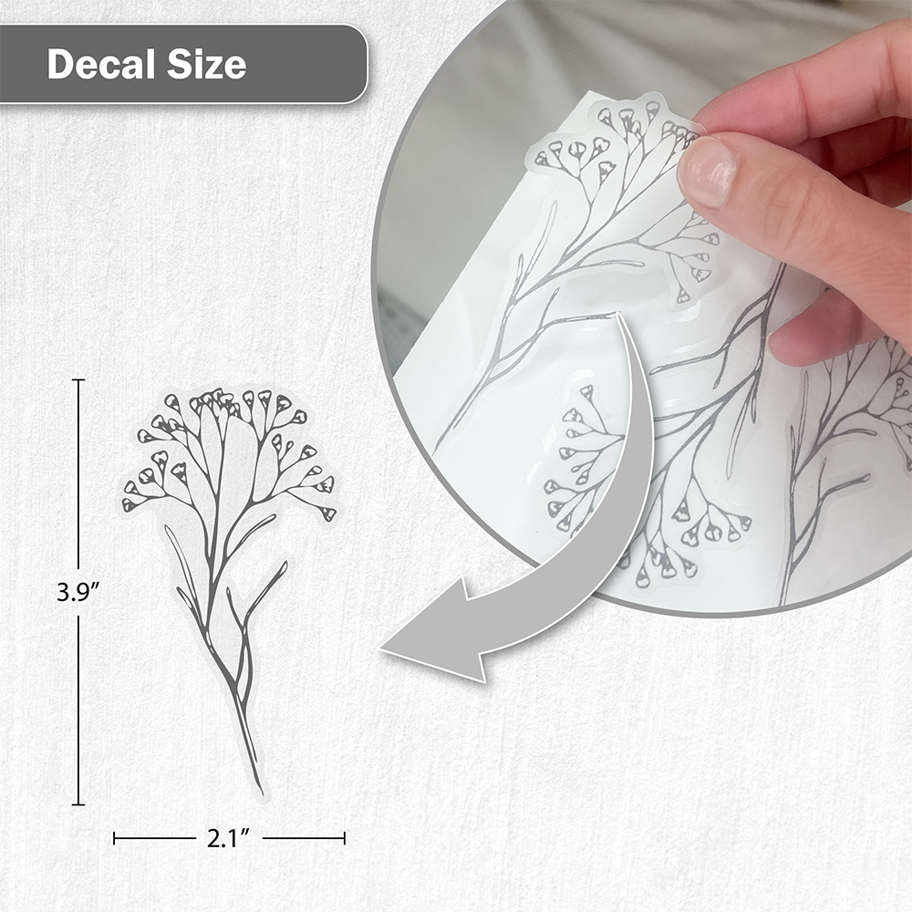 Black Floral Stems Wall Decals