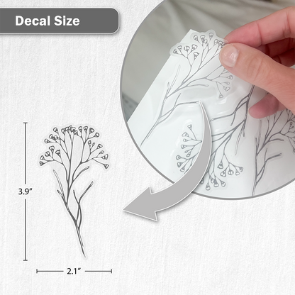 Black Floral Stems Wall Decals