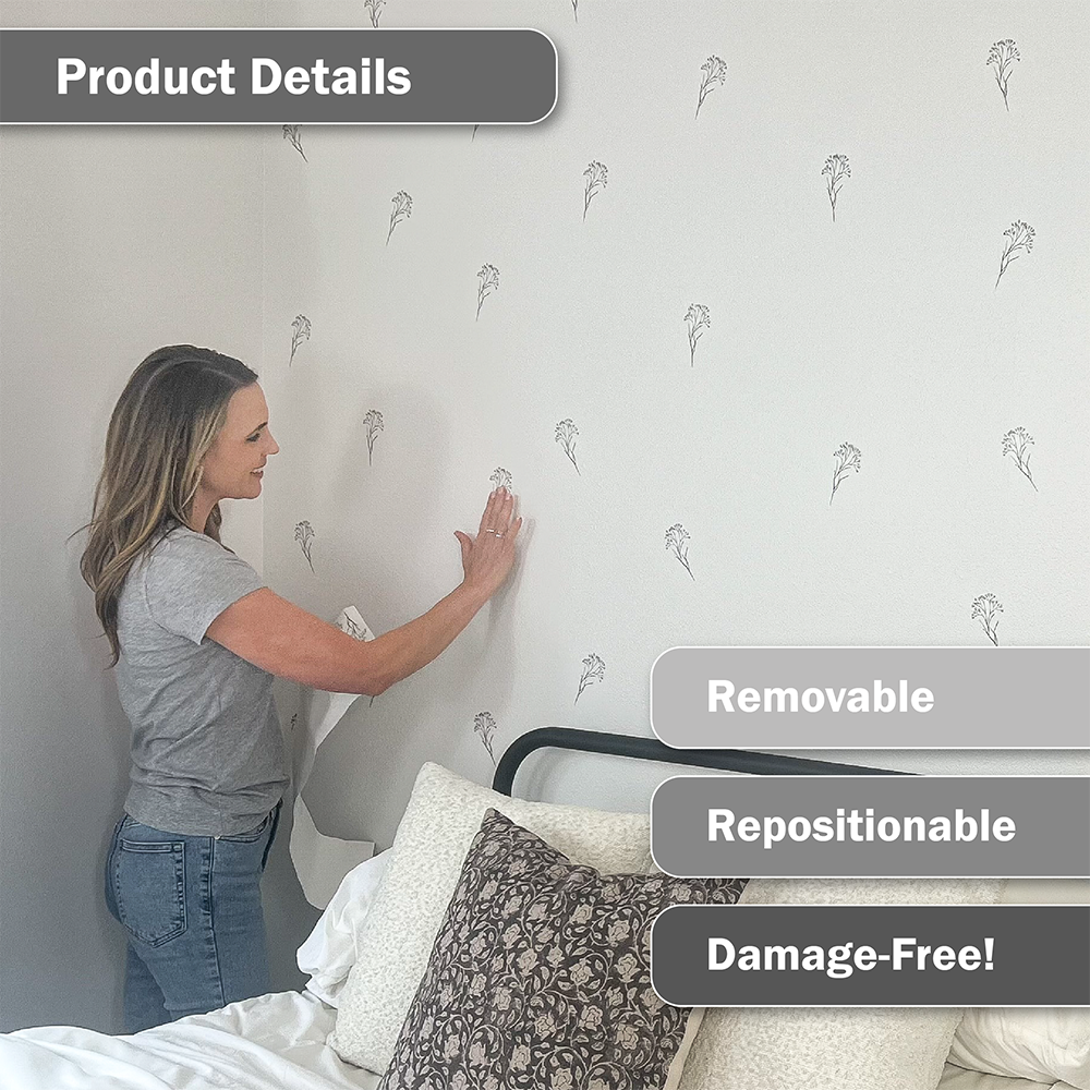 Black Floral Stems Wall Decals