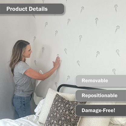 Black Floral Stems Wall Decals