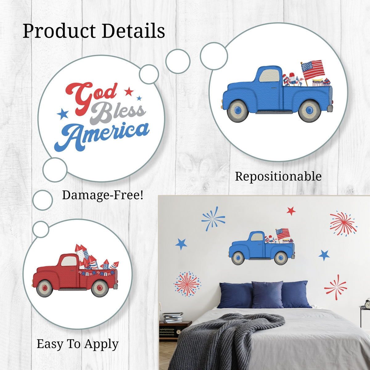 God Bless America Wall Decals