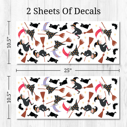 Witches, Cats, & Bats Wall Decals