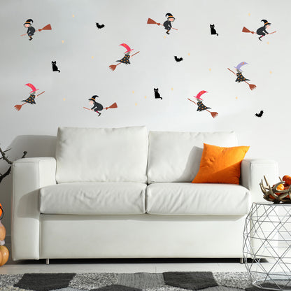 Witches, Cats, & Bats Wall Decals