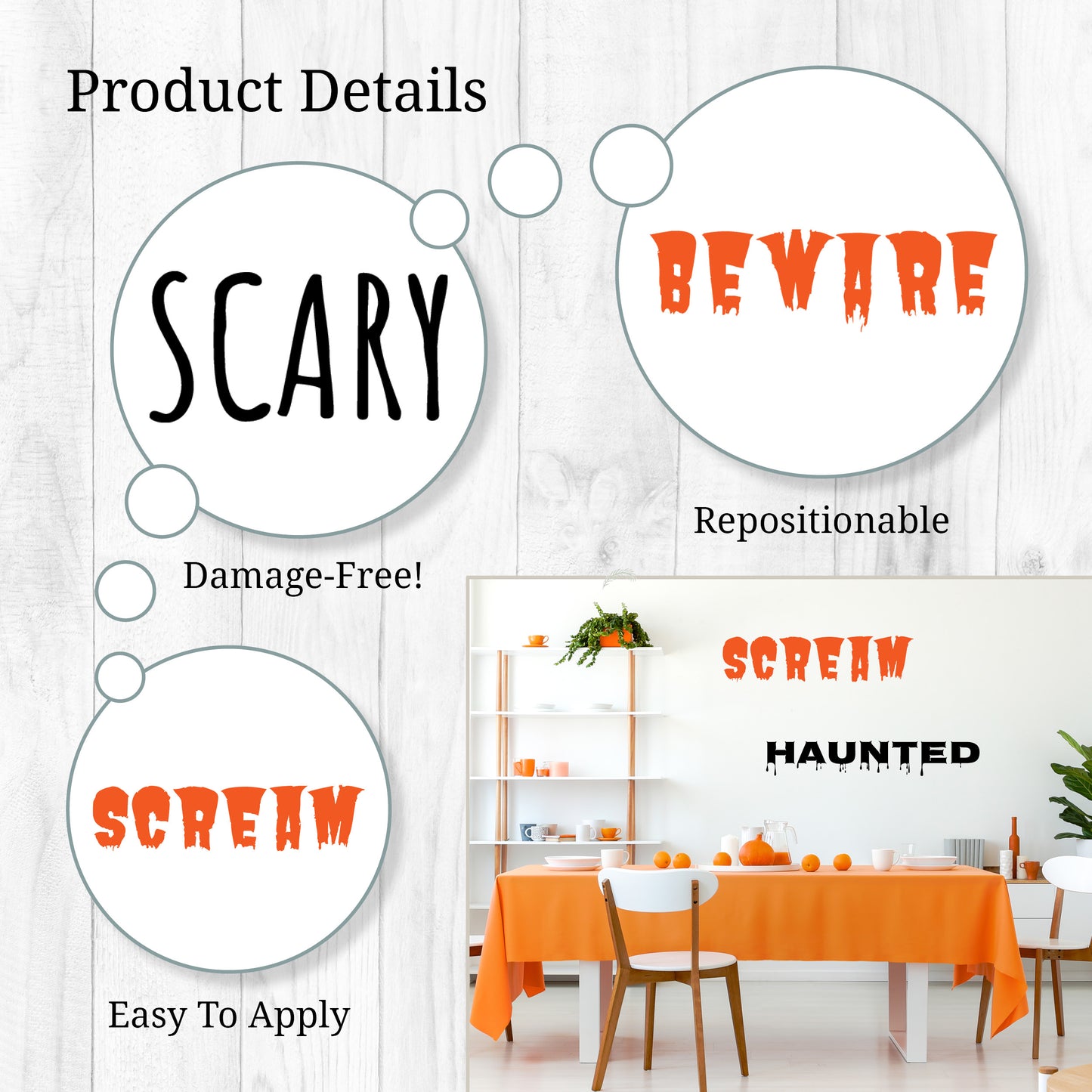 Spooky Phrases Wall Decals