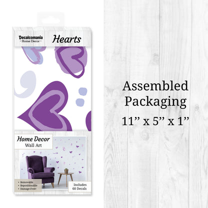 Purple Hearts Wall Decals
