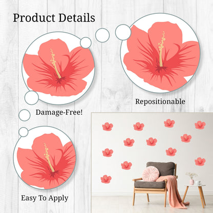 Hibiscus Flowers Wall Decals