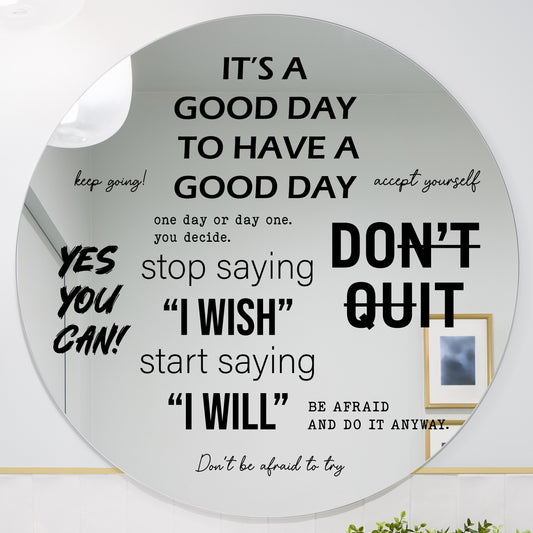 Black Inspirational Mirror Decals